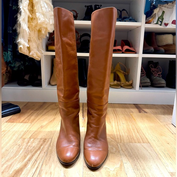Alexandre Birman Rachel bow brown knee high boots size 39.5 used - Picture 2 of 7